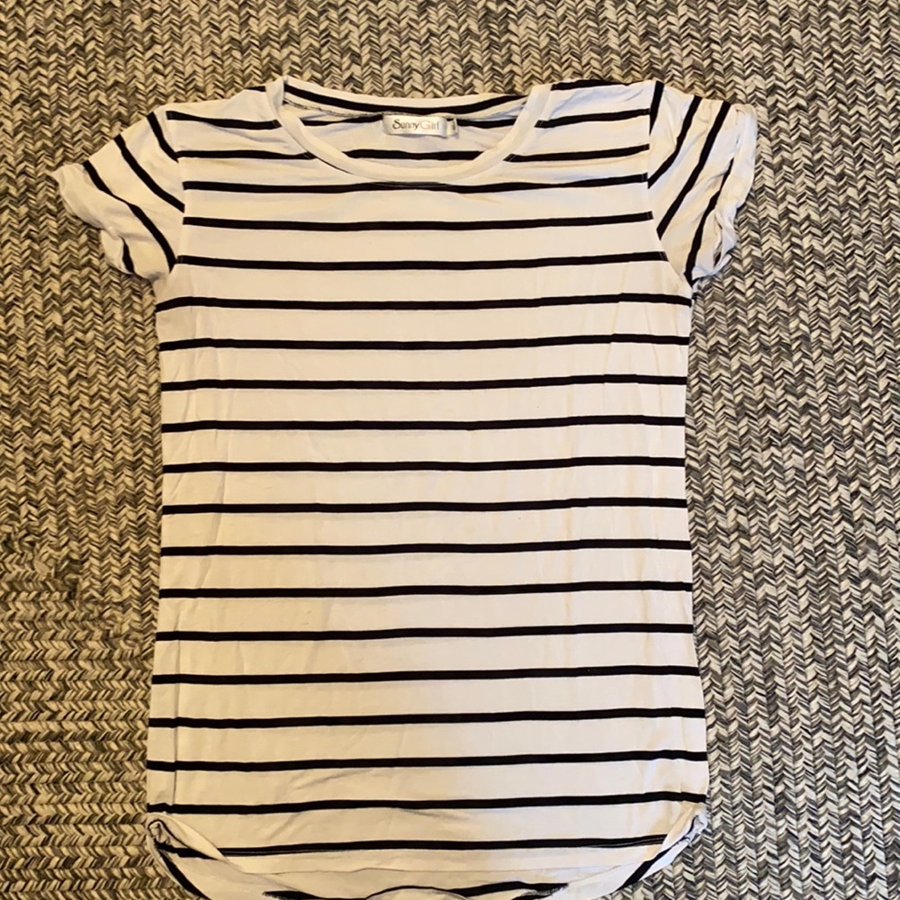 ModCloth Sunny Girl tunic back white stripe medium